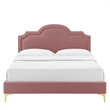 Modway Aviana Modern Performance Velvet King Bed - Dusty Rose Pink