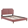 Modway Novi Modern Style Performance Velvet King Bed in Dusty Rose Pink