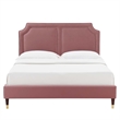Modway Novi Modern Style Performance Velvet King Bed in Dusty Rose Pink
