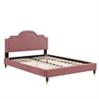 Modway Aviana Modern Performance Velvet King Bed in Dusty Rose Pink