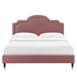 Modway Aviana Modern Performance Velvet King Bed in Dusty Rose Pink