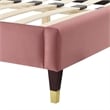 Modway Neena Modern Style Performance Velvet King Bed in Dusty Rose Pink