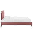 Modway Liva Modern Style Performance Velvet King Bed in Dusty Rose Pink