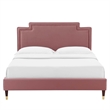 Modway Liva Modern Style Performance Velvet King Bed in Dusty Rose Pink