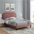 Modway Novi Modern Performance Velvet King Bed in Dusty Rose Pink