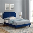 Modway Novi Modern Performance Velvet King Bed in Navy Finish