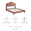 Modway Aviana Modern Performance Velvet King Bed in Dusty Rose