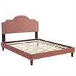 Modway Aviana Modern Performance Velvet King Bed in Dusty Rose