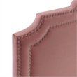 Modway Aviana Modern Performance Velvet King Bed in Dusty Rose