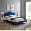 Modway Aviana Modern Performance Velvet King Bed in Navy Finish