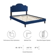 Modway Aviana Modern Performance Velvet King Bed in Navy Finish