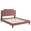 Modway Liva Modern Performance Velvet King Bed in Dusty Rose Finish