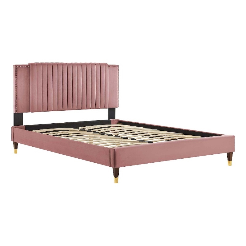 Modway Zahra Channel Tufted Performance Velvet Twin Platform Bed ...