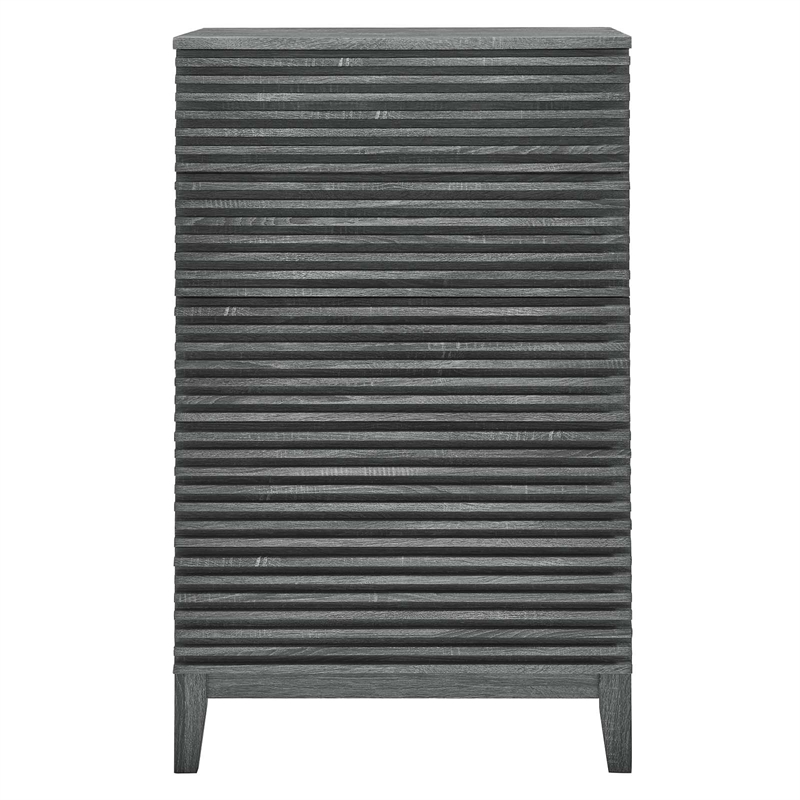 Modway Render 5-Drawer Modern Particleboard Wood Dresser Chest in Charcoal