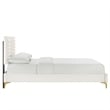 Modway Sofia Channel Tufted Performance Velvet Queen Platform Bed in White