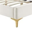 Modway Yasmine Channel Tufted Velvet Queen Platform Bed in White
