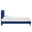 Modway Yasmine Channel Tufted Velvet Full Platform Bed in Navy