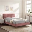 Modway Leah Chevron Tufted Performance Velvet King Platform Bed - Dusty Rose