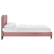 Modway Leah Chevron Tufted Performance Velvet King Platform Bed - Dusty Rose
