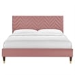 Modway Leah Chevron Tufted Performance Velvet King Platform Bed - Dusty Rose