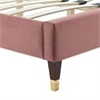 Modway Leah Chevron Tufted Performance Velvet King Platform Bed - Dusty Rose
