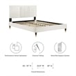 Modway Sofia Channel Tufted Velvet Full Platform Bed in White