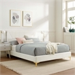 Modway Yasmine Channel Tufted Velvet King Platform Bed in White Finish