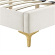 Modway Yasmine Channel Tufted Velvet King Platform Bed in White Finish