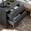 Modway Render Two-Drawer Particleboard Wood Nightstand in Charcoal