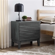 Modway Render Two-Drawer Particleboard Wood Nightstand in Charcoal