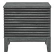 Modway Render Two-Drawer Particleboard Wood Nightstand in Charcoal