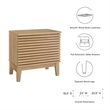 Modway Render Two-Drawer Particleboard Wood Nightstand in Oak