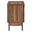 Modway Render Two-Drawer Particleboard Wood Nightstand in Walnut