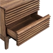 Modway Render Two-Drawer Particleboard Wood Nightstand in Walnut