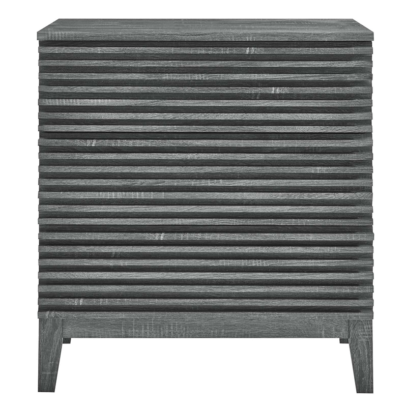 Modway Render 3-Drawer Modern Particleboard Wood Bachelors Chest in Charcoal