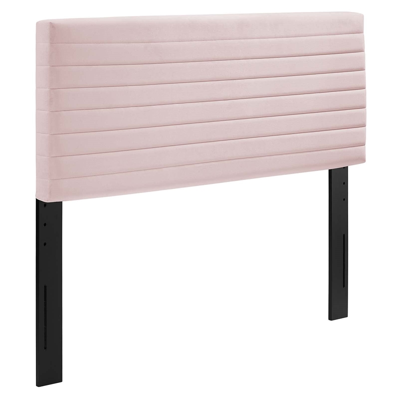 Modway Tranquil Modern Performance Velvet Twin Headboard in Pink