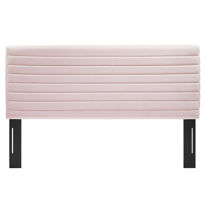 Modway Tranquil Modern Performance Velvet Twin Headboard in Pink