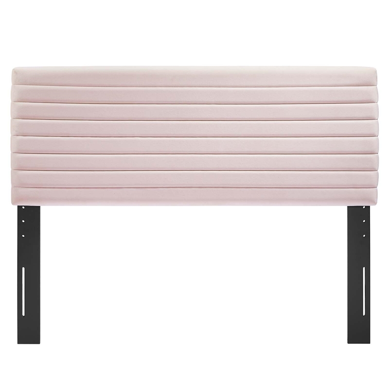 Modway Tranquil Modern Performance Velvet Twin Headboard in Pink
