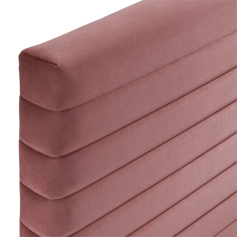 Modway Tranquil Modern Performance Velvet Full/Queen Headboard in Dusty Rose