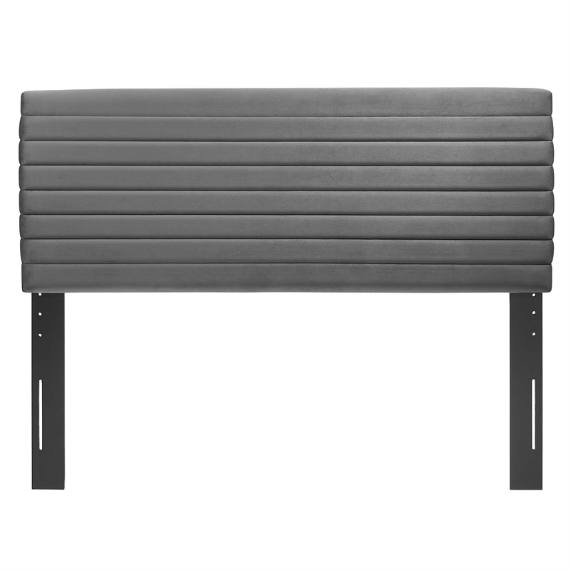 Modway Tranquil Modern Performance Velvet Full/Queen Headboard in Gray