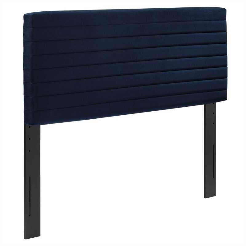 modway tranquil performance velvet full/queen headboard in midnight blue