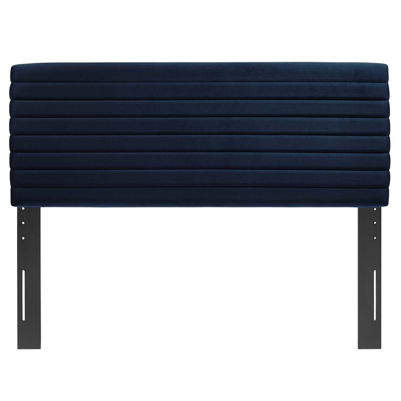 modway tranquil performance velvet full/queen headboard in midnight blue