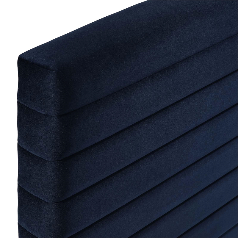 modway tranquil performance velvet full/queen headboard in midnight blue