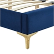 Modway Zahra Channel Tufted Performance Velvet King Platform Bed in Navy
