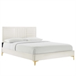 Modway Sofia Channel Tufted Performance Velvet King Platform Bed in White