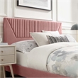 Modway Yasmine Channel Tufted Velvet King Platform Bed in Dusty Rose