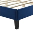 Modway Yasmine Channel Tufted Velvet King Platform Bed in Navy