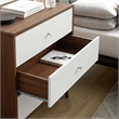 Modway Transmit 3-Drawer Particleboard Wood Chest in Walnut/White