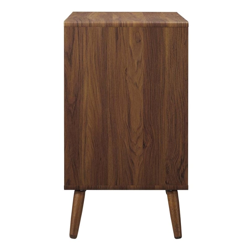 Modway Transmit 3-Drawer Particleboard Wood Chest in Walnut/White