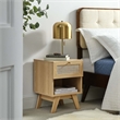 Modway Soma 1-Drawer Rattan MDF and Particleboard Nightstand in Oak